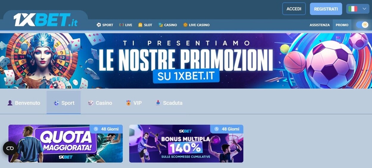Bonus 1xbet Italia Sports