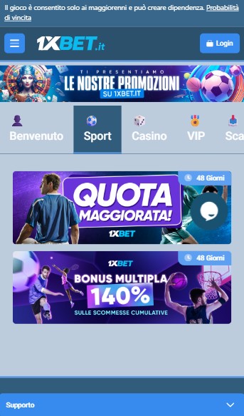Bonus 1xbet Italia