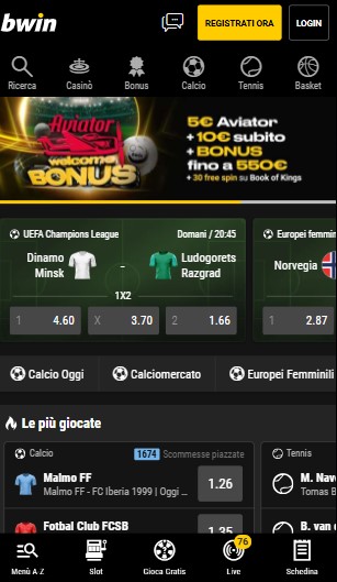 Bwin Italia Homepage Sports