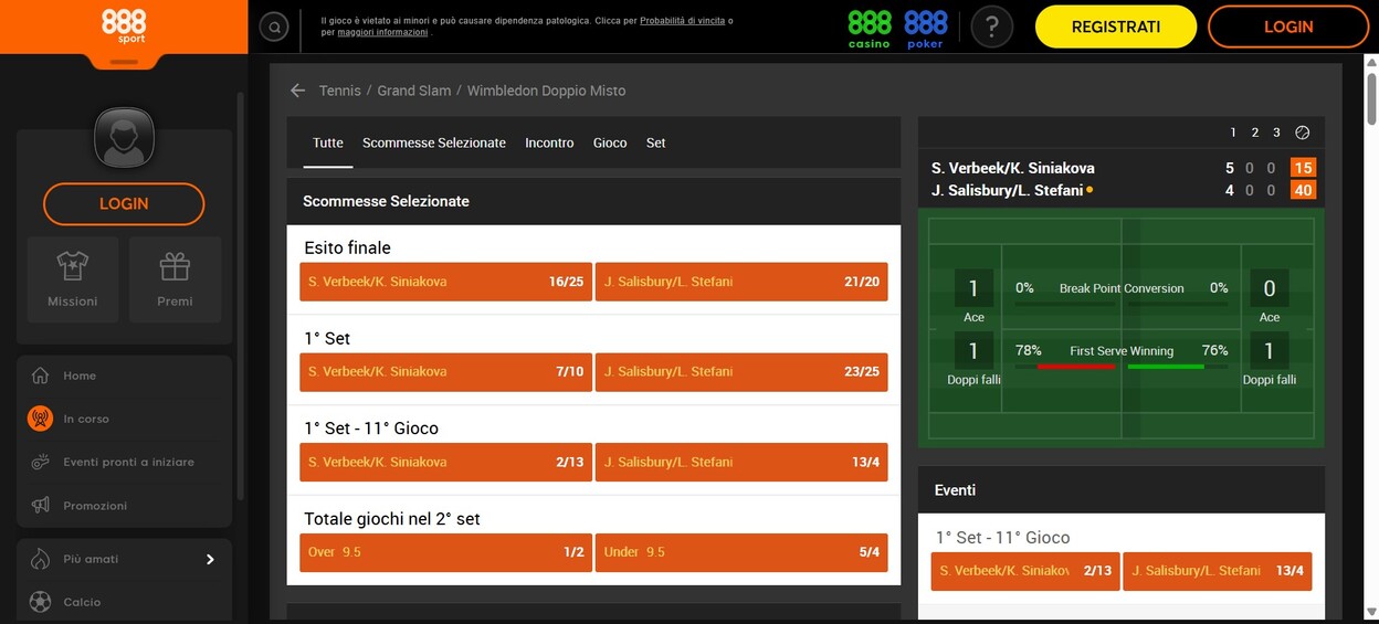 Live Betting 888sport Italia