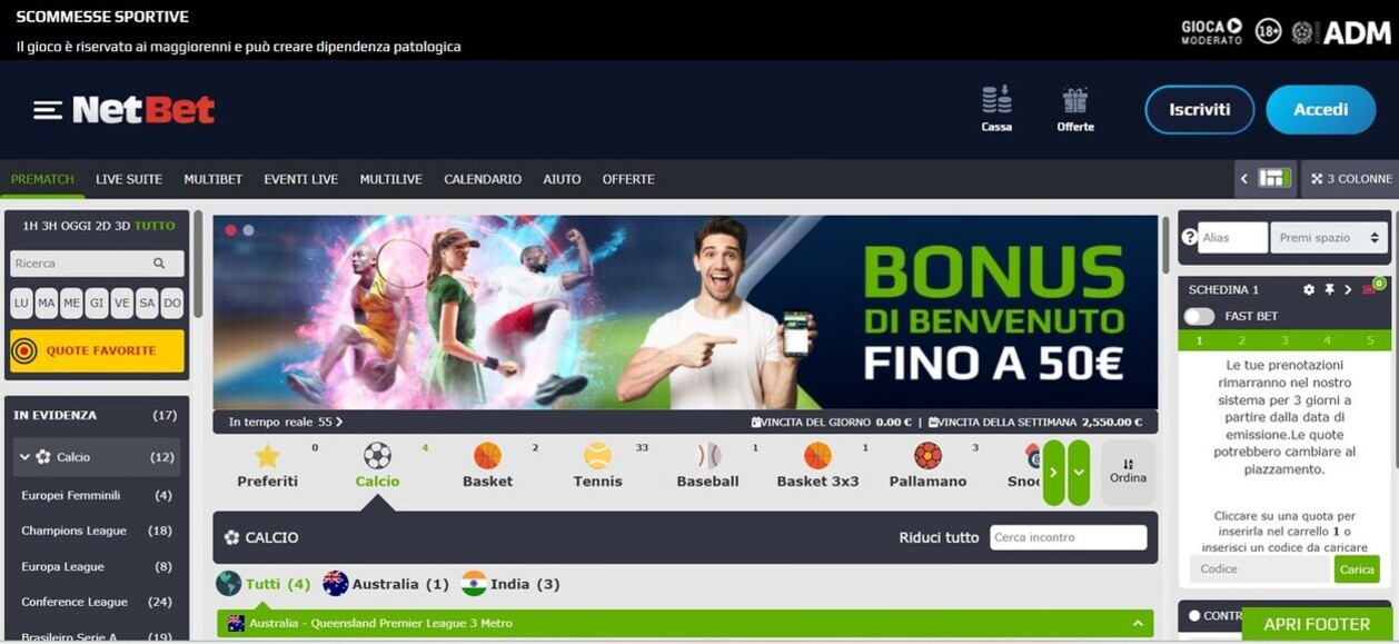 Netbet Homepage Italia pc