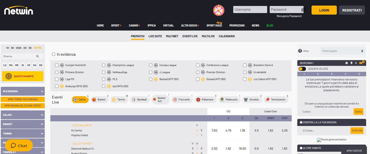 Netwin Homepage Sports Italia