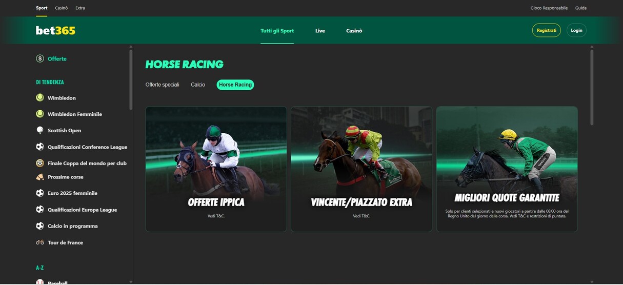 Promozioni Bet365 Sport italia