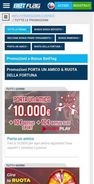 Promozioni Betflag ITalia