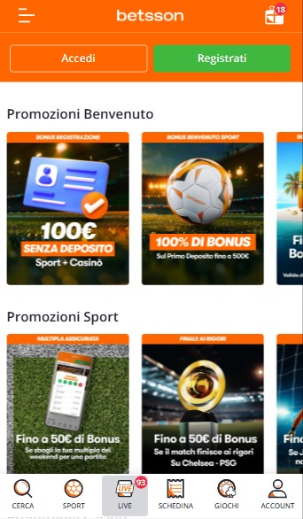 Promozioni Betsson ITalia