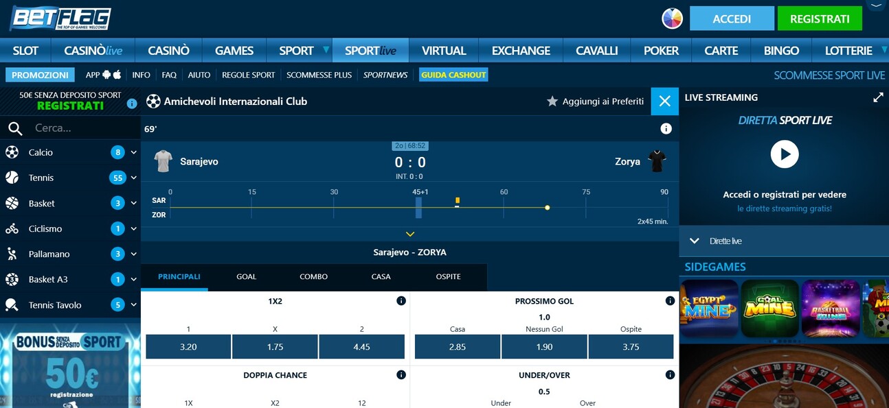 Sports Live Betflag Italia pc