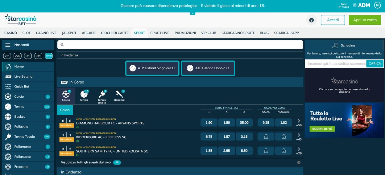 Starcasino ITalia Homepage