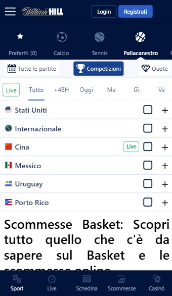 William Hill Basket it