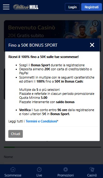 William Hill Bonus Sport it