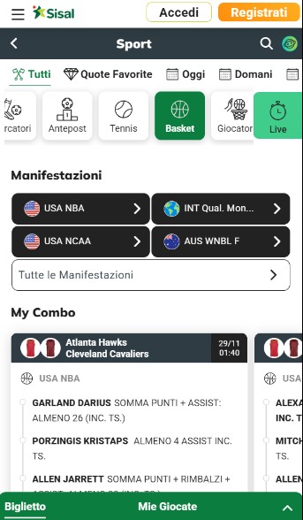Sisal Scommesse Sportive Italia Basket