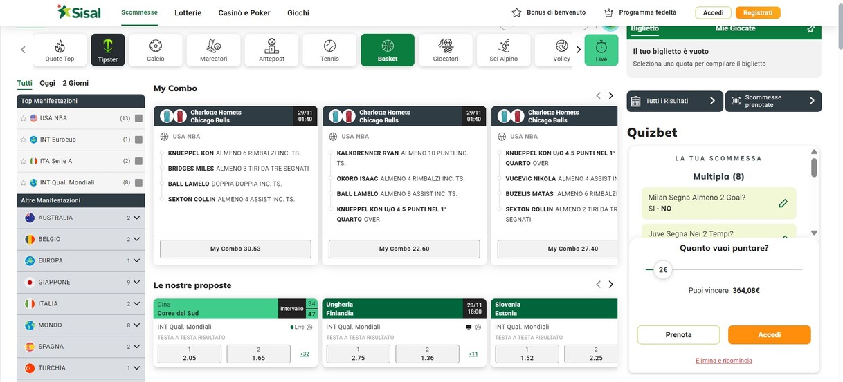 Sisal Scommesse Sportive Italia Basket pc