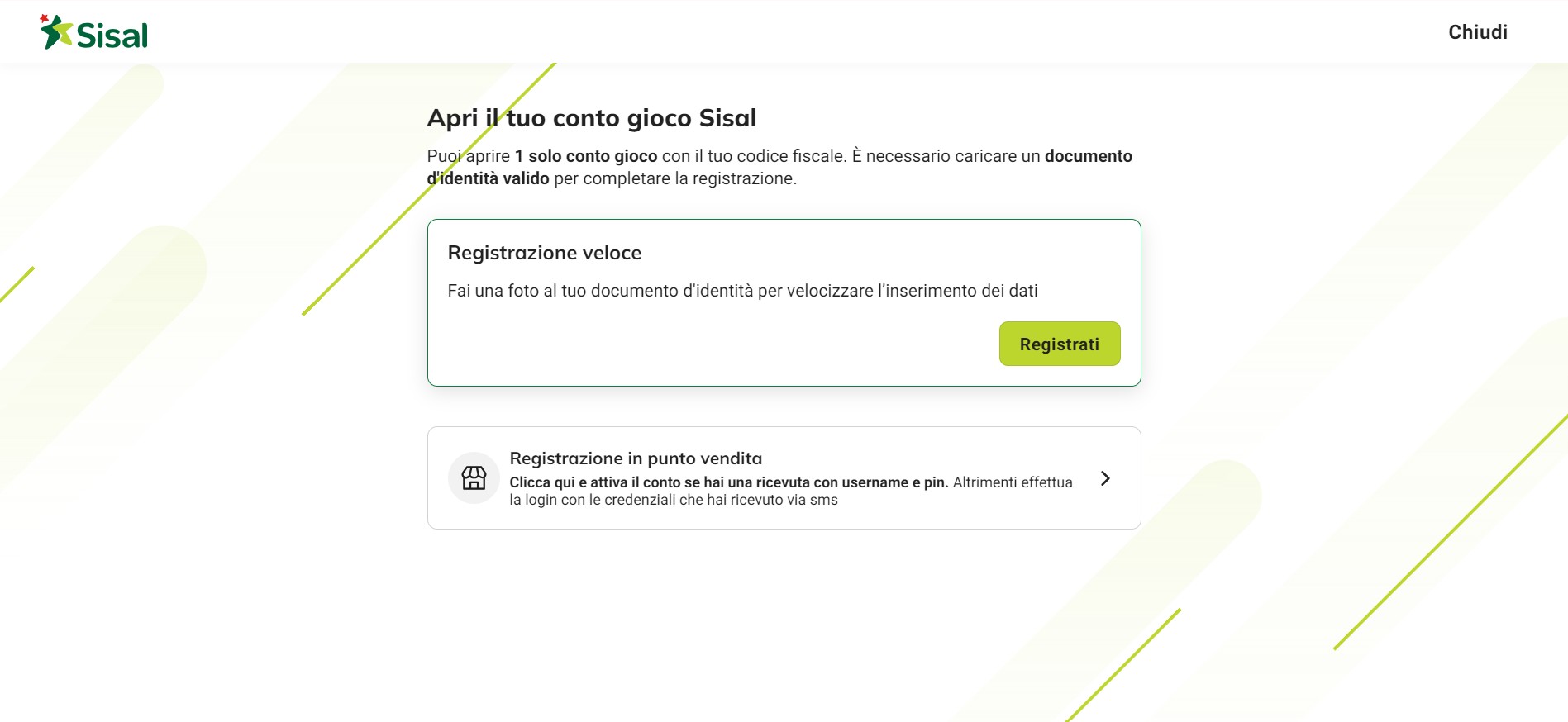 Sisal Scommesse Sportive Italia Registrazione pc