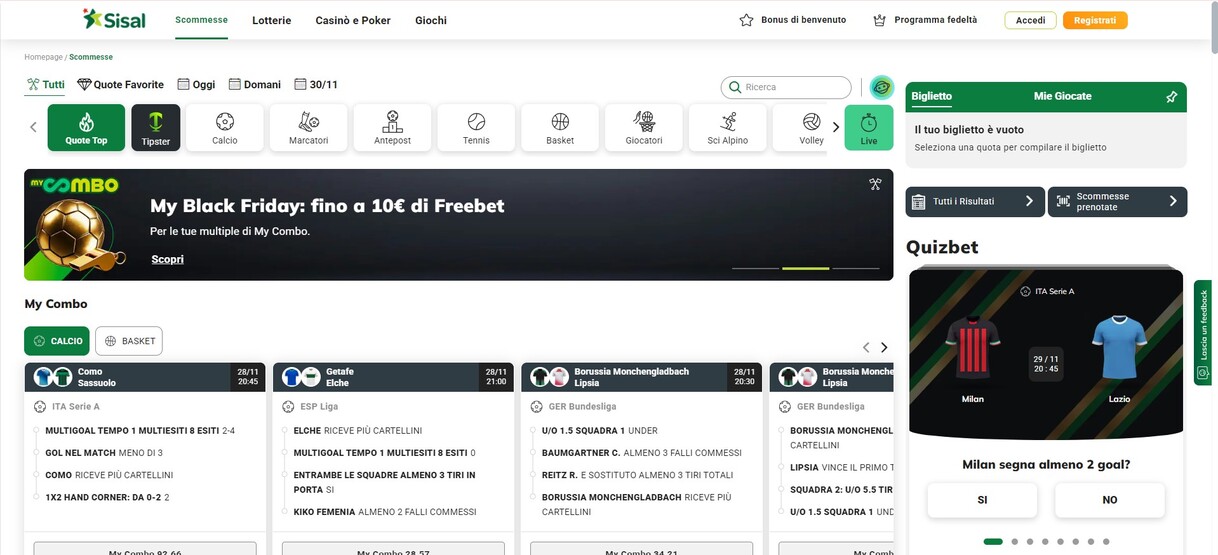 Sisal Scommesse Sportive Pagina Iniziale pc