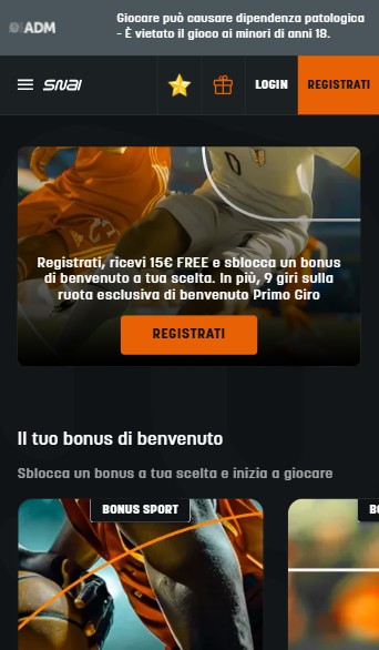 Snai ITalia Sports Homepage