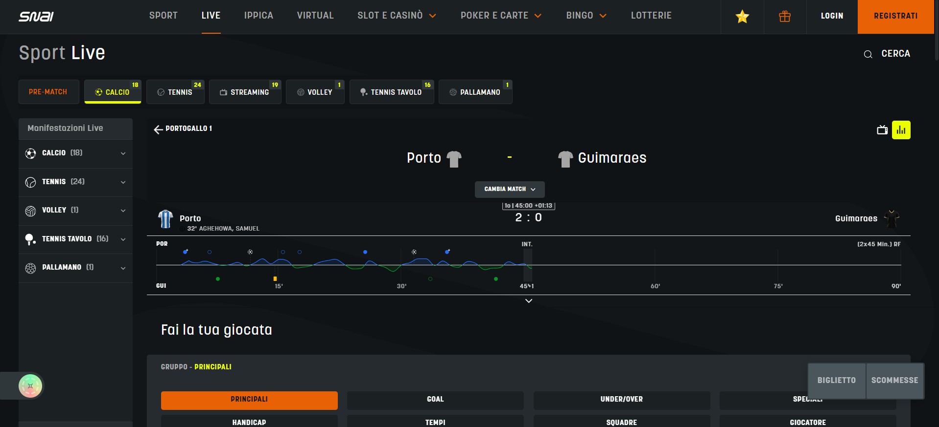 Snai Scommesse Live Italia pc