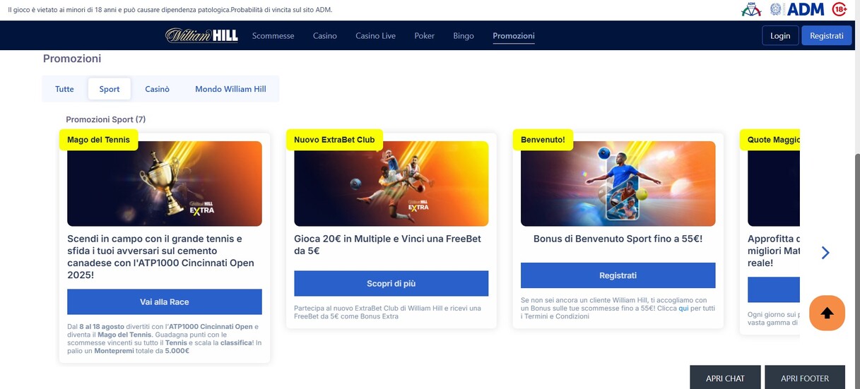 William Hill Promozioni Sports I