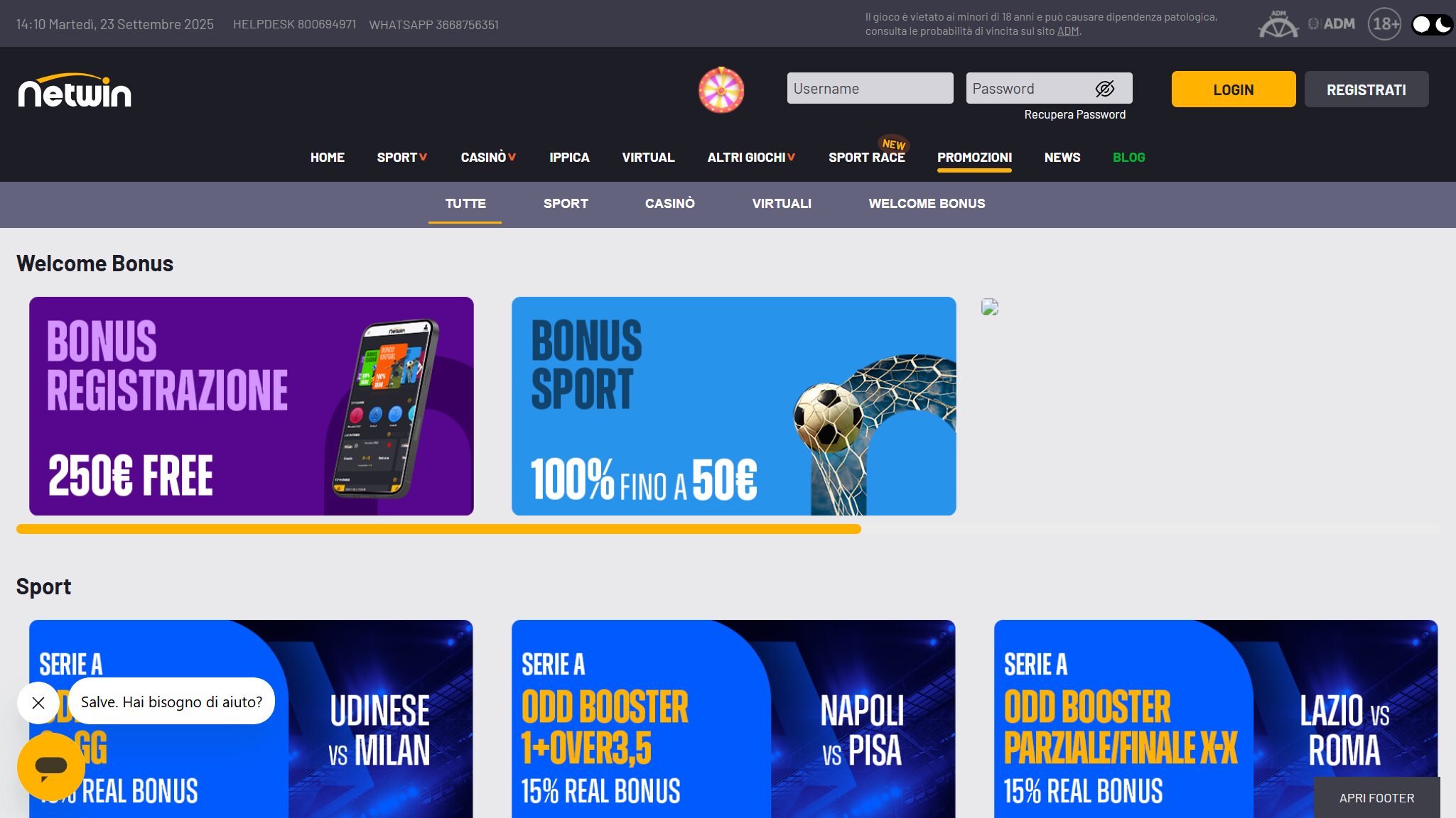 Bonus e promozione Netwin