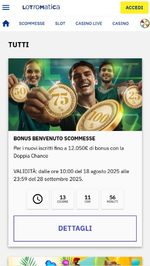 Bonus Scommesse Lottomatica