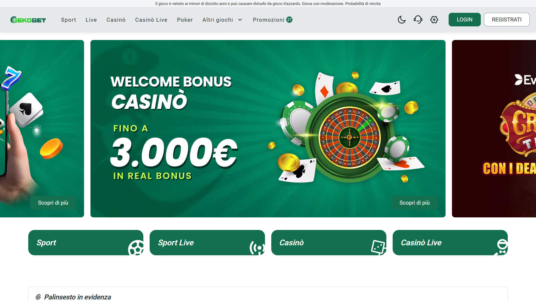 Inizio Gekobet Italia