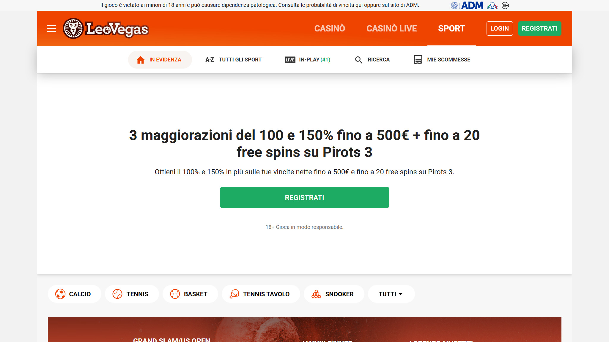 Inizio LeoVegas