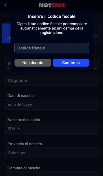 Netbet Scommesse Registrazione Italia