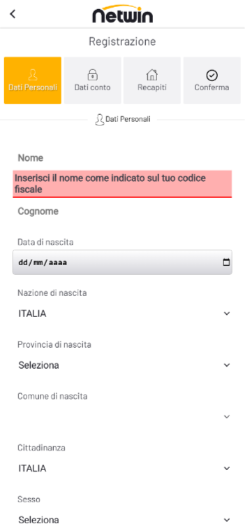 Registrazione a Newtin móvil