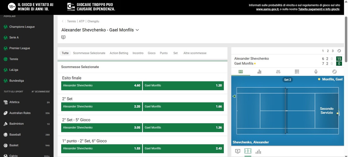 Unibet Live Betting Scommesse It