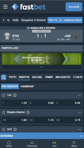 Fastbet Scommesse Sportiva Italia Live betting