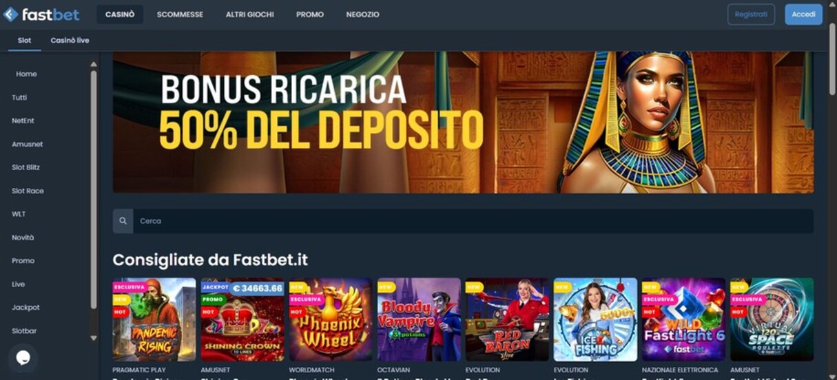 Fastbet sezione Casino Italia Pagina Principale pc
