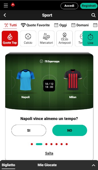 Pokerstars Scommesse Sportiva Italia Pagina iniziale