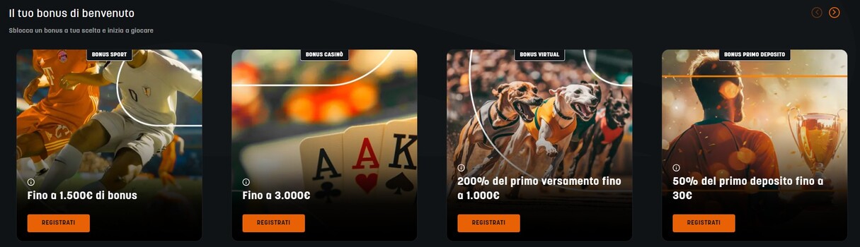 Bonus di benvenuto Snai Italia