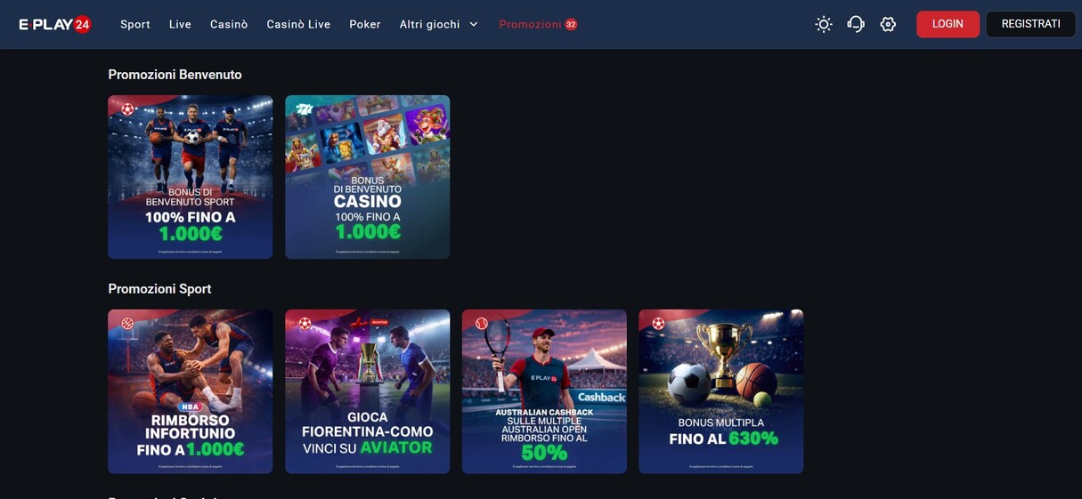 Eplay24 Scommesse Promozioni Italia
