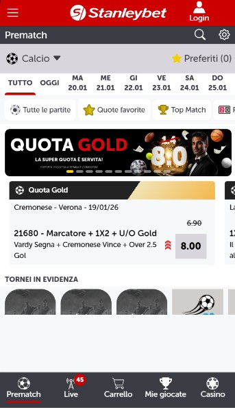 Pagina principale Stanleybet Scommesse Italia