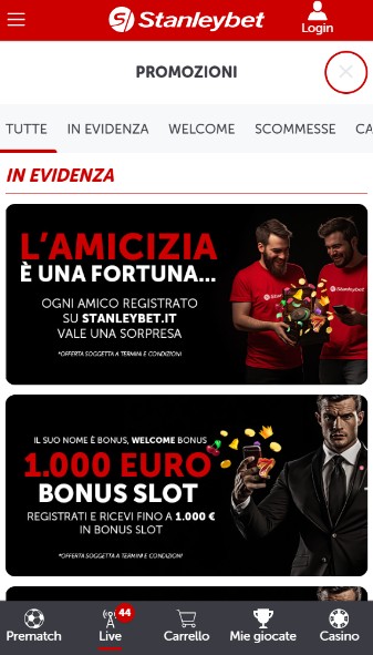Promozioni Stanleybet Scommesse Italia