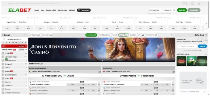 Registrazione Elabet Scommesse Italia Passo1