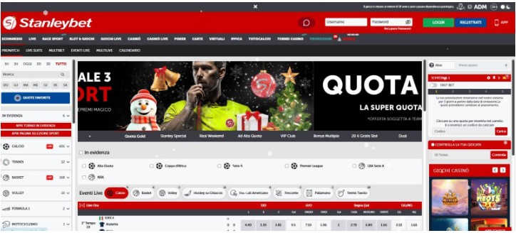 Registrazione Stanleybet Scommesse Italia Passo1
