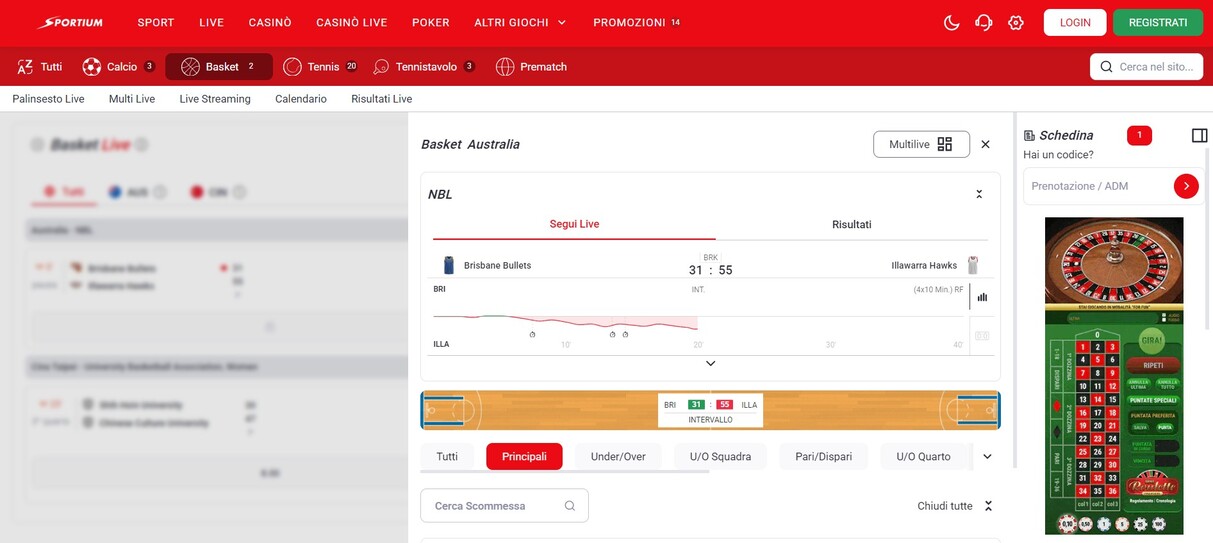 Sportium Scommesse Live Italia
