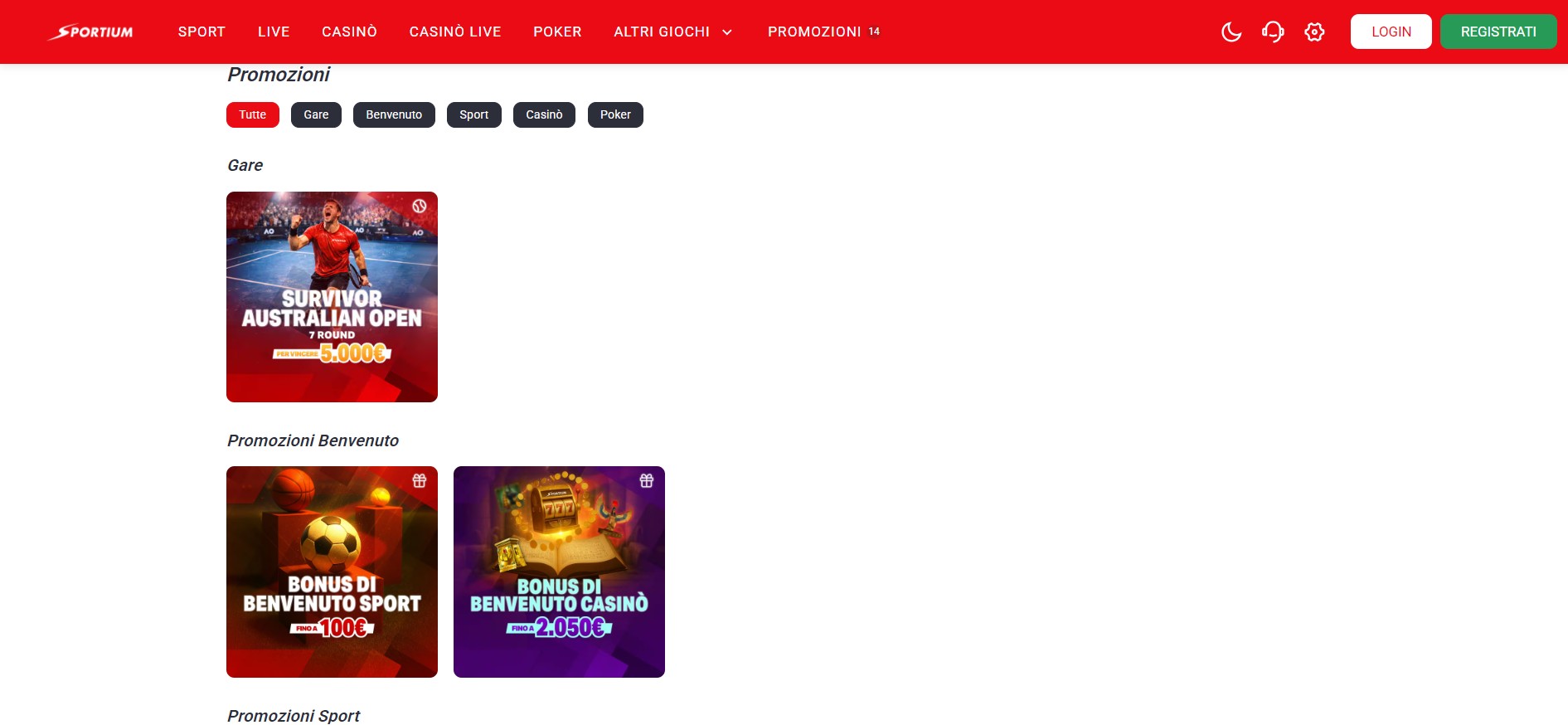 Sportium Scommesse Promozioni Italia