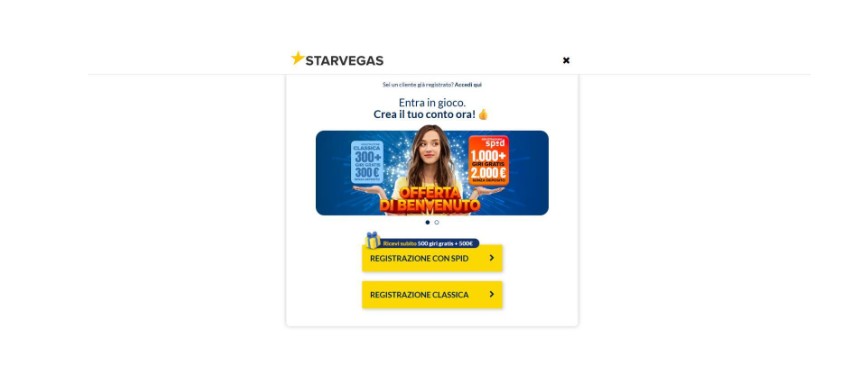 Starvegas Scommesse Italia Registrazione Passo2